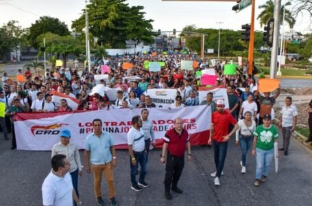 CROC: marcha en Cancún en apoyo a la reducción de la jornada laboral