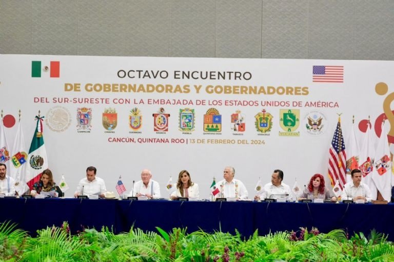  Cancún: Gobernadores del Sur-Sureste y Embajada de EU se reúnen para fortalecer la cooperación regional