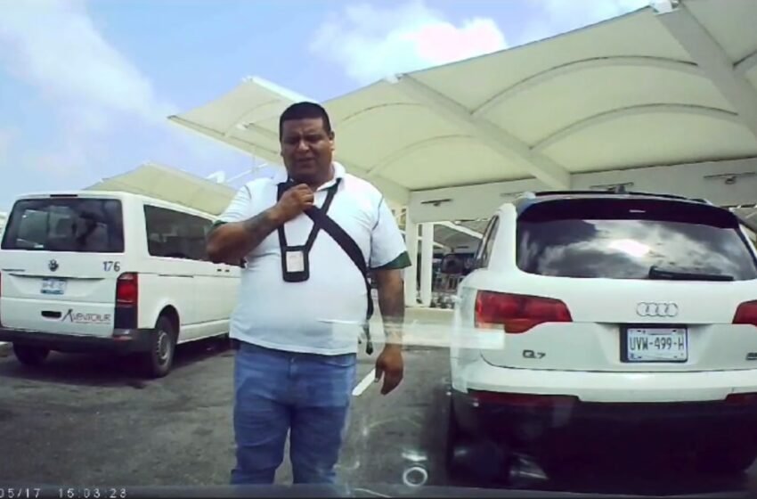  Captan nueva agresión de taxistas contra conductor de Uber en el Aeropuerto Internacional de Cancún