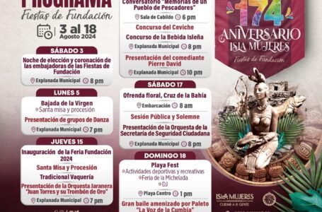 Anuncian Cartelera para el 174 Aniversario de Isla Mujeres ‘Fiestas de Fundación’