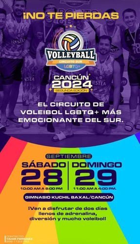 Cancún Anuncia la 2ª Edición del Circuito de Voleibol LGBTQ+ en el Gimnasio Kuchil Baxal: Inclusión y Diversidad en el Deporte