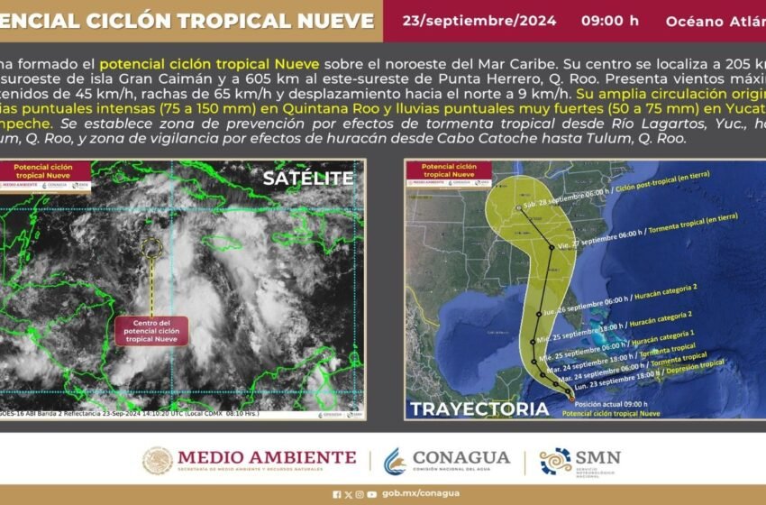 Este lunes, se ha formado el potencial ciclón tropical "Nueve" sobre el noroeste del Mar Caribe, lo que ha encendido las alarmas en la región.