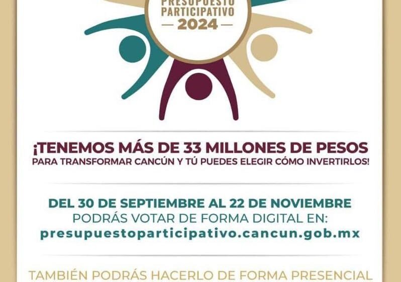 Los habitantes de Cancún ya pueden participar en la votación digital del Presupuesto Participativo 2024