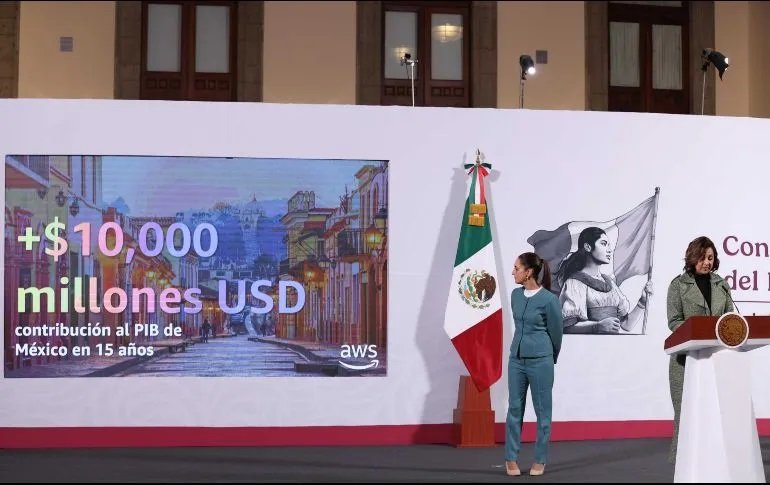  Claudia Sheinbaum anuncia inversión de 5 mil millones de dólares de Amazon en México