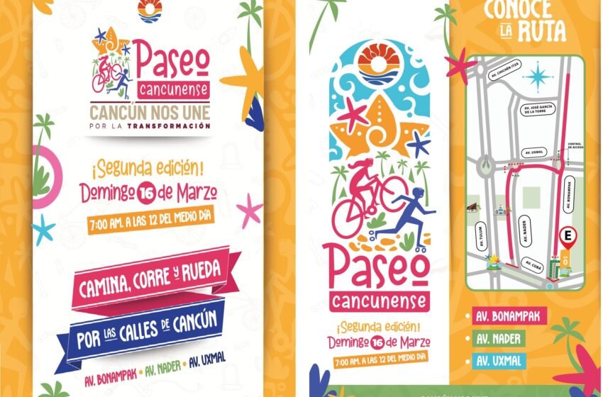  Regresa el Paseo Cancunense este 16 de marzo: deporte y diversión para toda la familia