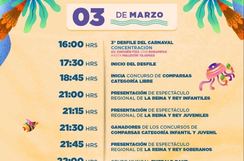  Éxito rotundo en el Carnaval de Cancún 2025: Desfile, música y Matute en el Malecón Tajamar